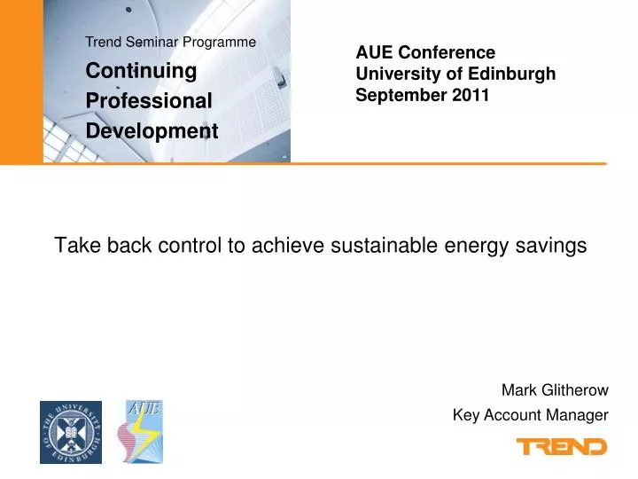 take back control to achieve sustainable energy savings