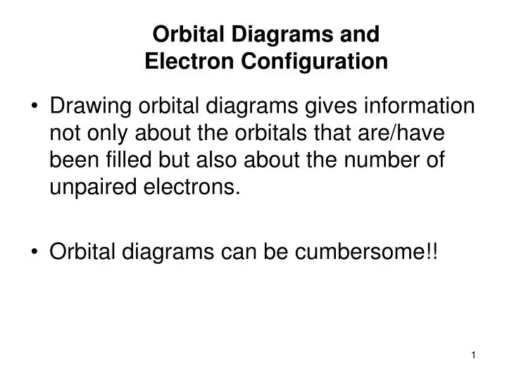 orbital diagrams and electron configuration