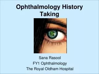 Ophthalmology History Taking