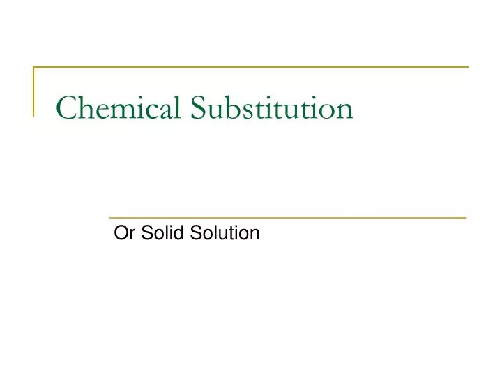 chemical substitution