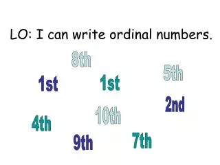 LO: I can write ordinal numbers.