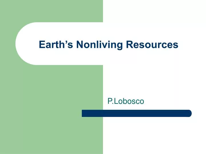 earth s nonliving resources