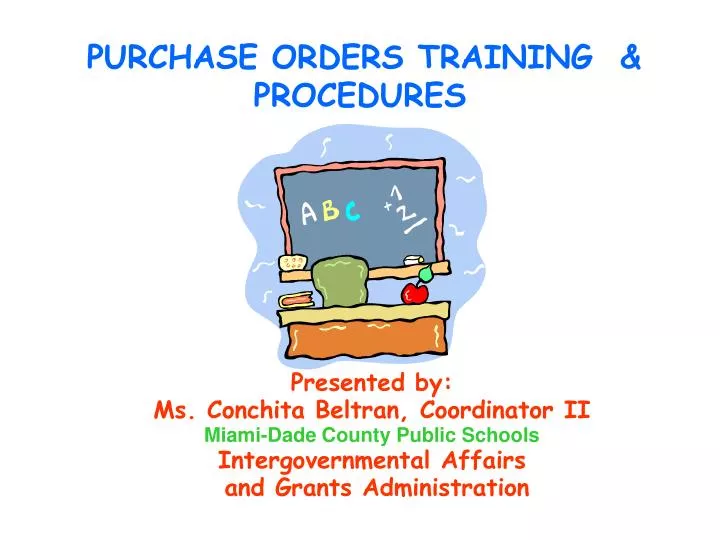purchase orders training procedures