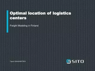 Optimal location of logistics centers