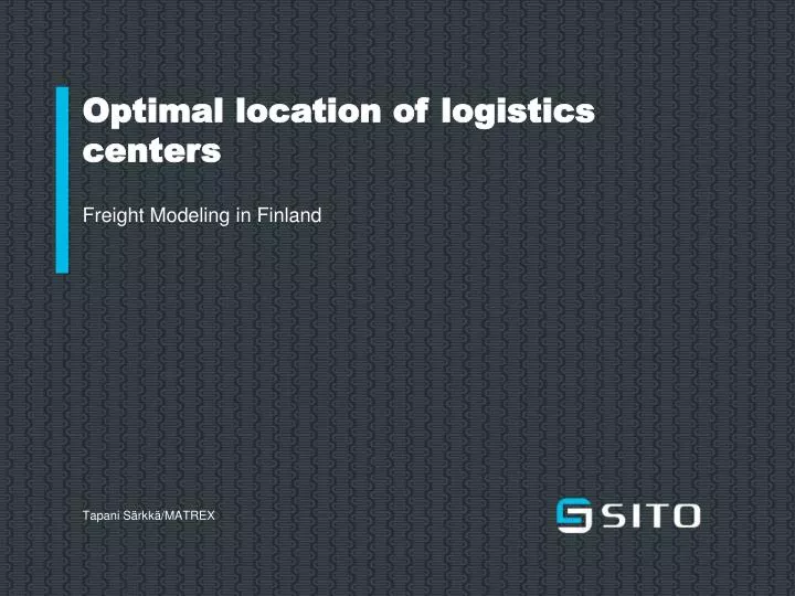 optimal location of logistics centers