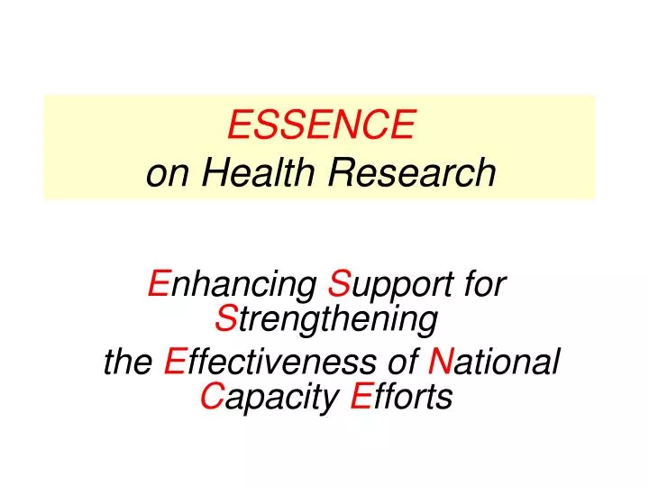 essence on health research