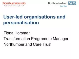User-led organisations and personalisation