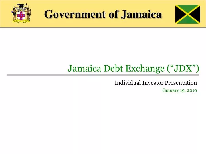 jamaica debt exchange jdx