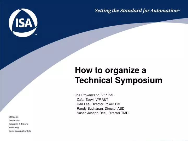 how to organize a technical symposium