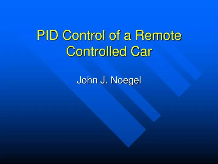 pid control of a remote controlled car