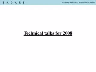 Technical talks for 2008