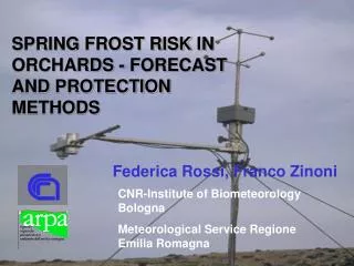 SPRING FROST RISK IN ORCHARDS - FORECAST AND PROTECTION METHODS