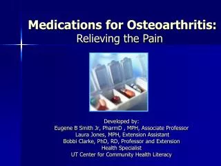 Medications for Osteoarthritis: