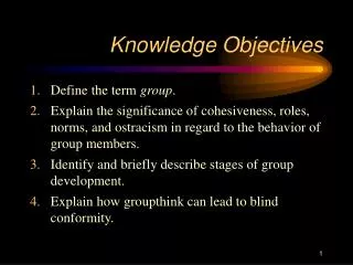 Knowledge Objectives