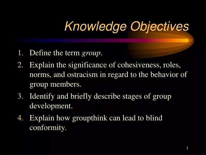 knowledge objectives