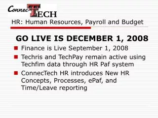 HR: Human Resources, Payroll and Budget