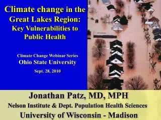 Climate change in the Great Lakes Region: Key Vulnerabilities to Public Health