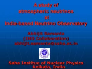 A study of atmospheric neutrinos at India-based Neutrino Observatory