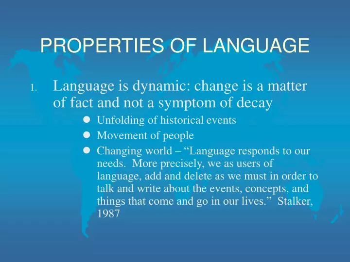 properties of language