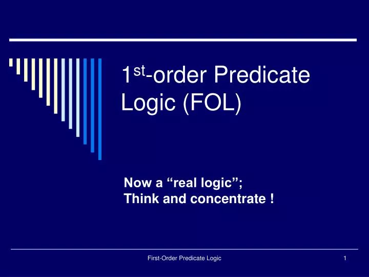 1 st order predicate logic fol