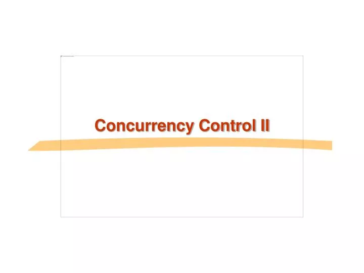concurrency control ii