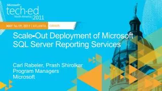 Scale-Out Deployment of Microsoft SQL Server Reporting Services