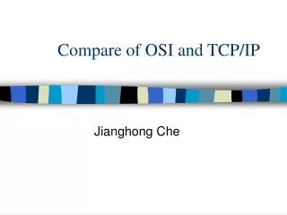 Compare of OSI and TCP/IP