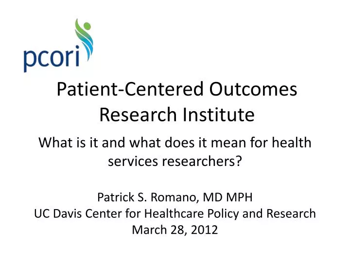 patient centered outcomes research institute