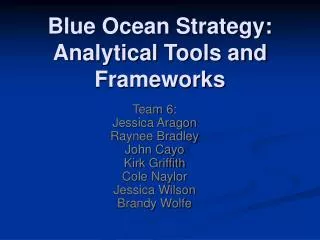 Blue Ocean Strategy: Analytical Tools and Frameworks