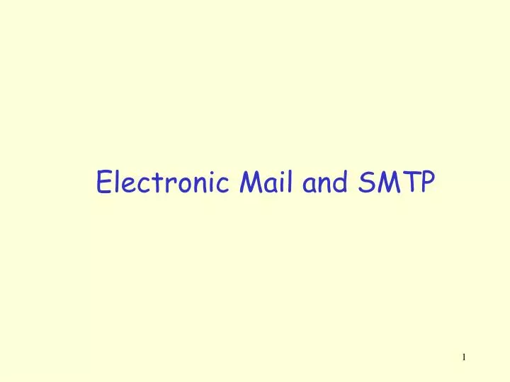 electronic mail and smtp