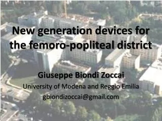 New generation devices for the femoro-popliteal district