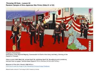 Throwing Off Asia – Lesson 02 Random Sample of Sino-Japanese War Prints (Slide 01 of 20)