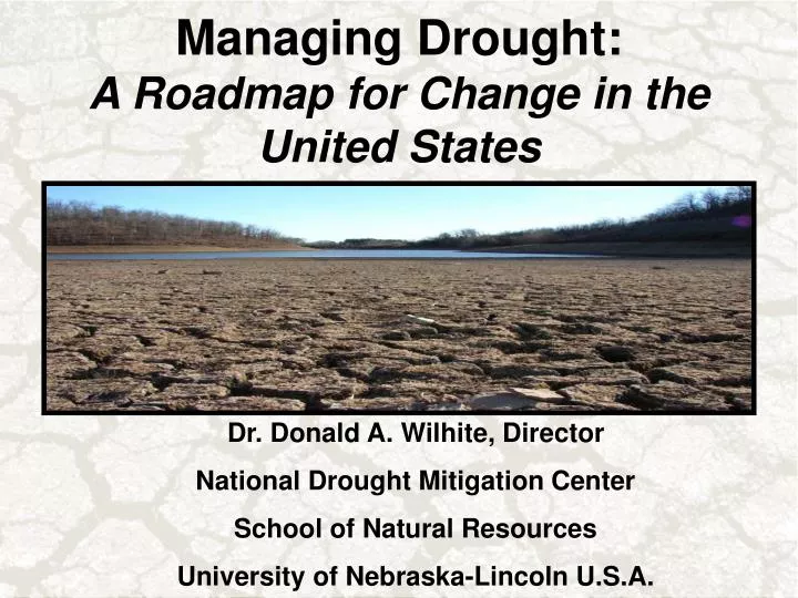 managing drought a roadmap for change in the united states