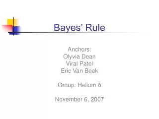 Bayes’ Rule