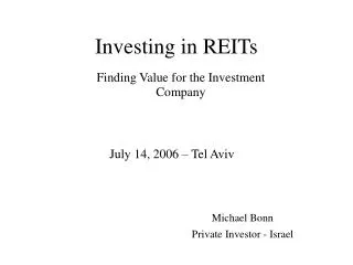 Investing in REITs