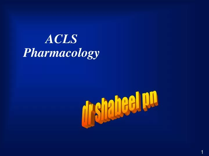 acls pharmacology