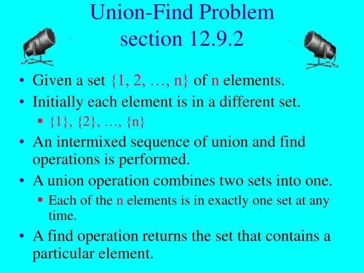 union find problem section 12 9 2