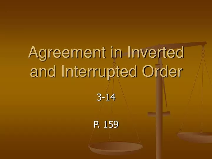 agreement in inverted and interrupted order