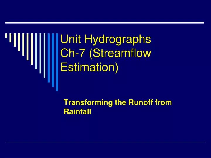 unit hydrographs ch 7 streamflow estimation