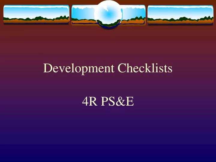 development checklists