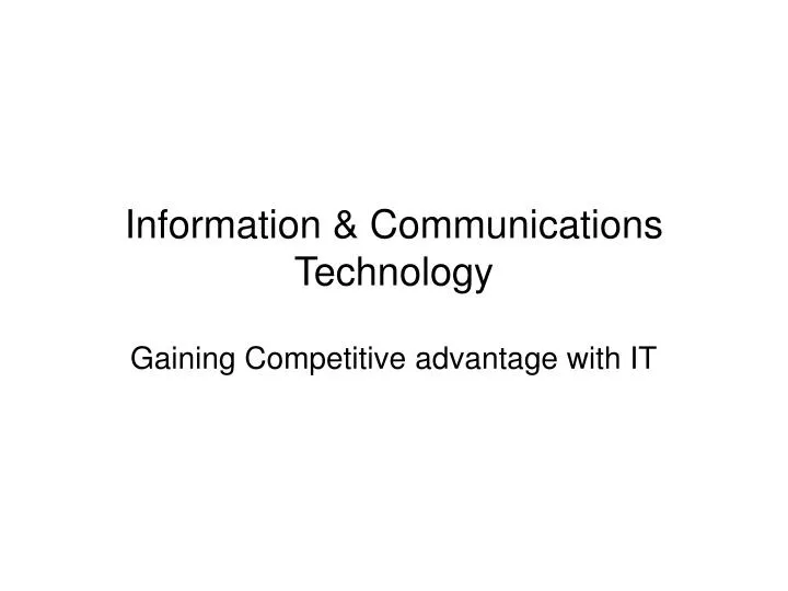 information communications technology