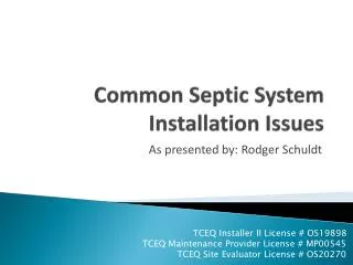 Common Septic System Installation Issues