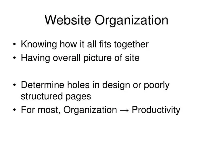 website organization