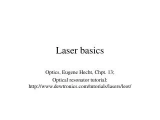 Laser basics