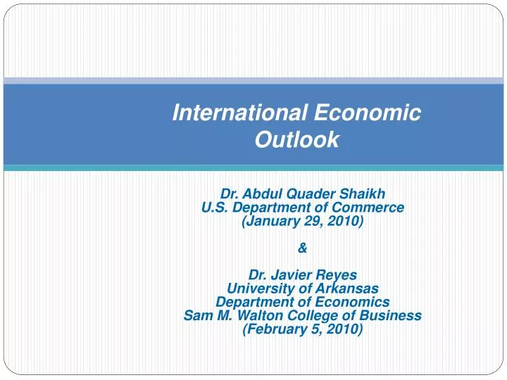 international economic outlook