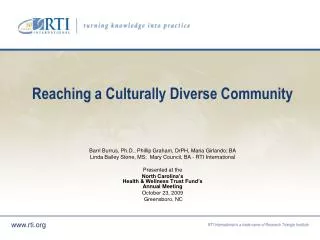Reaching a Culturally Diverse Community