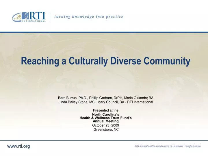 reaching a culturally diverse community