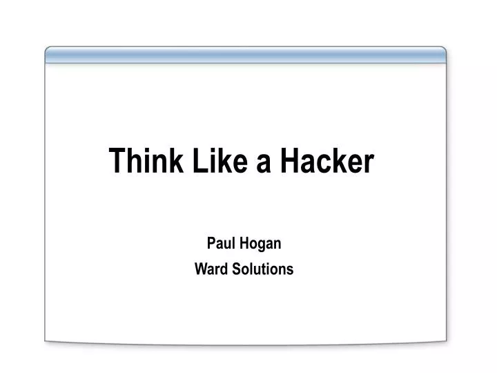 think like a hacker