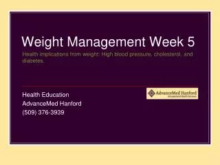 Weight Management Week 5
