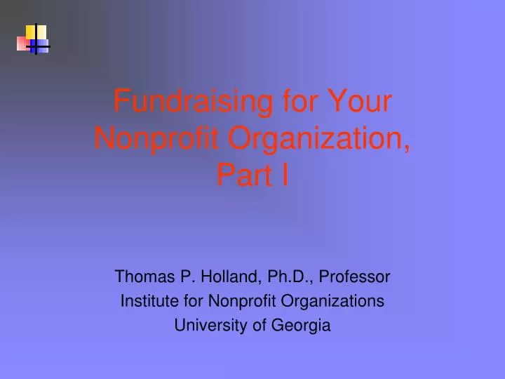 fundraising for your nonprofit organization part i